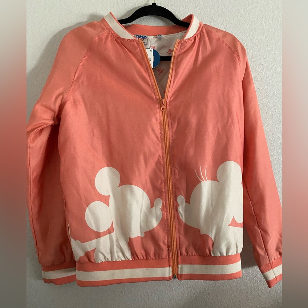 Disney Mickey And Mini Mouse Bomber Jacket Pink XL Girls